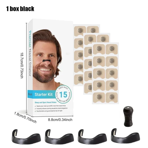 Anti Snoring Nose Strips,Boost Oxygen Intake Magnetic Nasal Dilator,Sleep Nasal Breathing Dilators Starter Kit - Image 12
